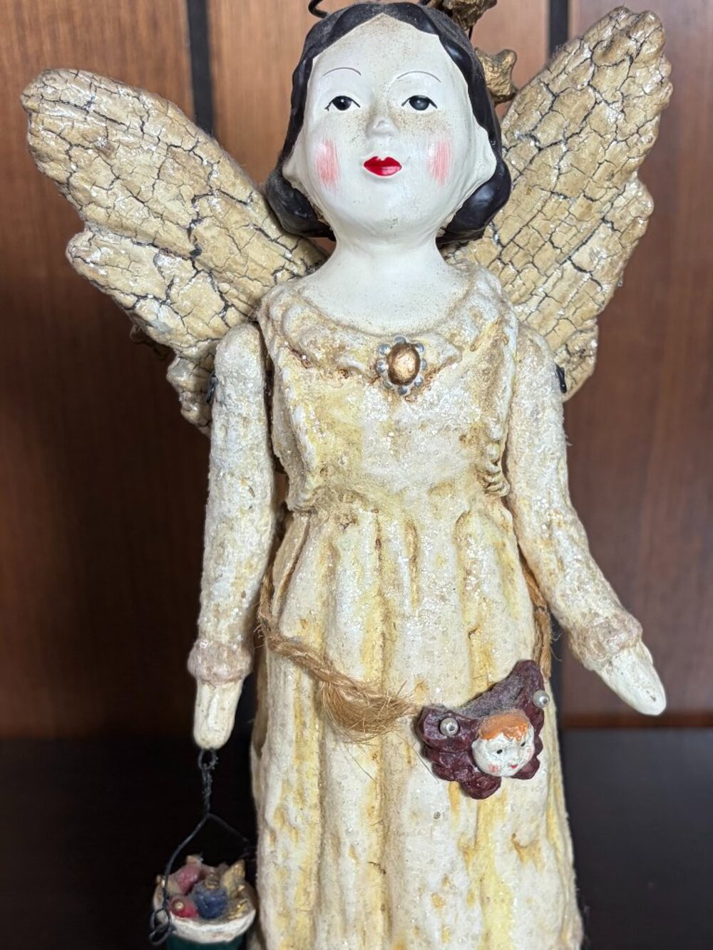 Vtg Bethany Lowe Designs Halloween Angel Primitive Folk Art Figurine 9 in - EUC